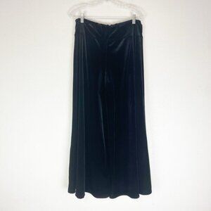 Coco Bianco Wide Leg Pants Womens Large Velour Velvet Palazzo Y2K Cropped L